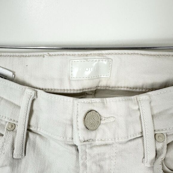 MOTHER THE MID RISE DAZZLER CROP FRAY Cream Puffs Size 27 - Picture 4 of 15